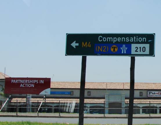 Signboard-showing--compensation-sign