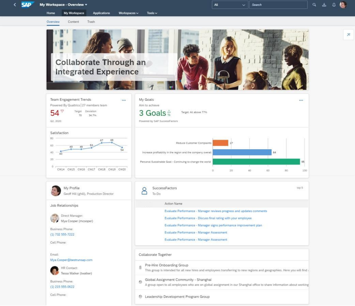 image5 Enhance Employee Experience with SAP SuccessFactors Work Zone